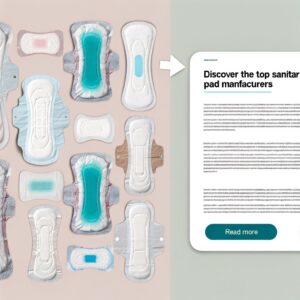 An infographic depicting the step-by-step process of sanitary pad manufacturing, starting with raw material sourcing and ending with packaging. The infographic highlights key components like the absorbent core, top sheet, back sheet, and wings, as well as production stages like pulp processing, web formation, and quality control.