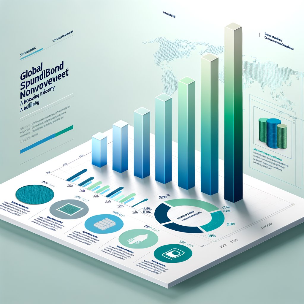 A bar graph representing the growth of the global spunbond nonwoven market from 2023 to 2030. The graph shows a steady upward trend, indicating significant market expansion.