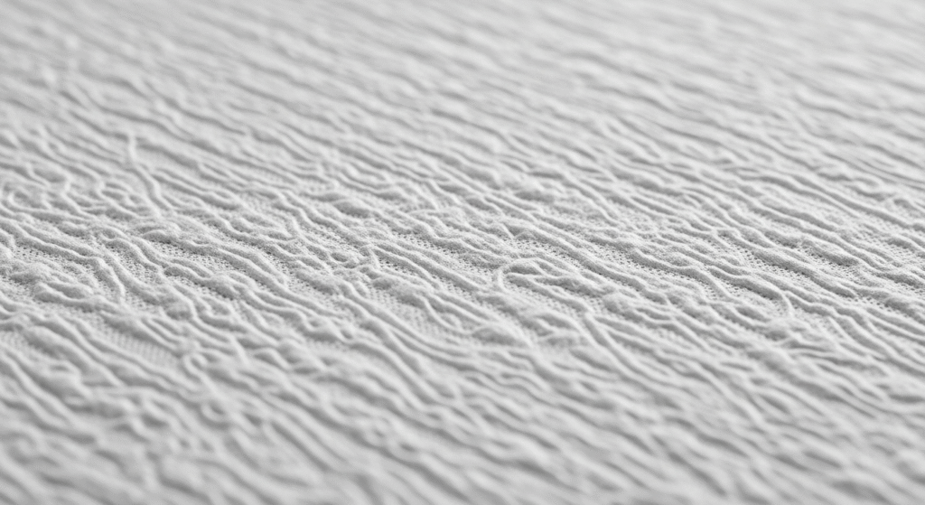 A macro shot of a roll of embossed spunbond nonwoven fabric, showing a clear, custom dot pattern.