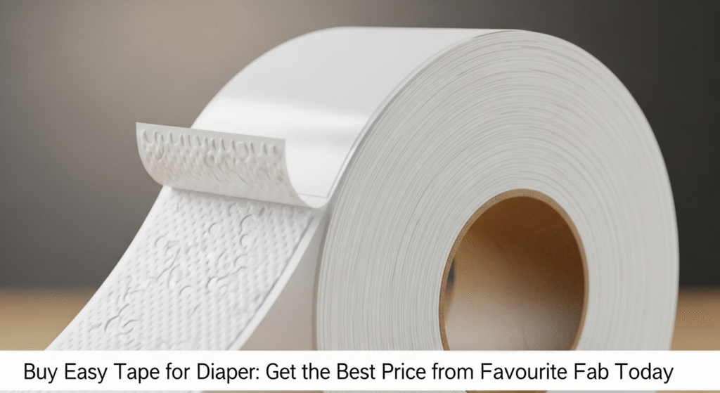 A close-up image showing a roll of high-quality Easy tape for diaper, highlighting its smooth surface and secure fastening mechanism.