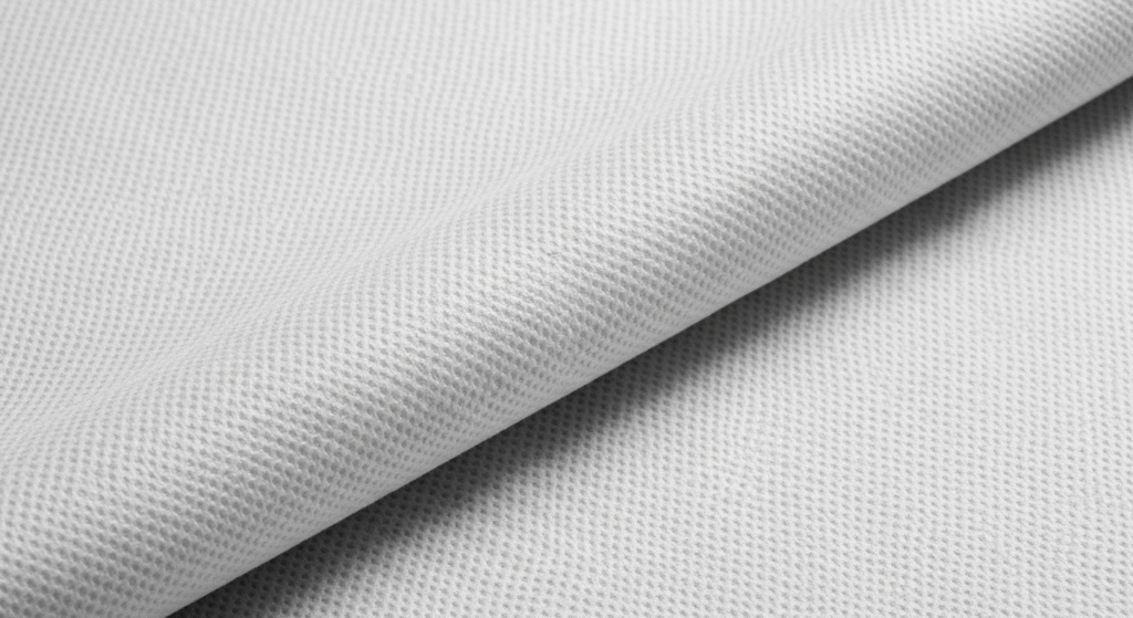 A detailed close-up of a textured wipe showcasing the unique pattern of hydroentangled embossed nonwoven fabric, optimized for high-performance cleaning.