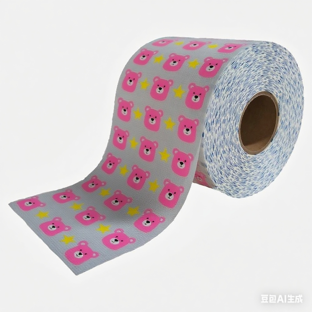Printed Brushed Frontal Tapes Disposable Diaper Raw Materials view 1