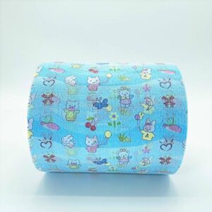 Printed nonwoven frontal tape by Favourite Fab with custom logo printing.