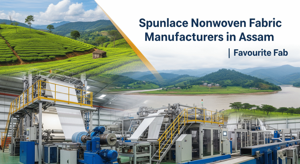 A clear image showcasing the state-of-the-art production line used by leading Spunlace Nonwoven Fabric Manufacturers in Assam to create high-quality hydroentangled material.