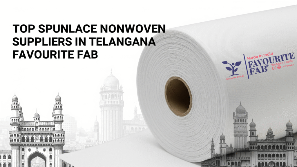 A high-resolution, close-up image showing a roll of premium spunlace nonwoven fabric, highlighting the quality offered by Spunlace Nonwoven Suppliers in Telangana like Favourite Fab.