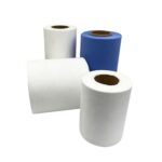 Macro view of the baby diaper non woven side tape, clearly showing the soft touch diaper fastener texture of the gentle on skin diaper material.