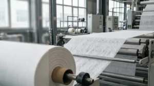 Cross lapped spunlace nonwoven fabric roll for industrial and hygiene applications