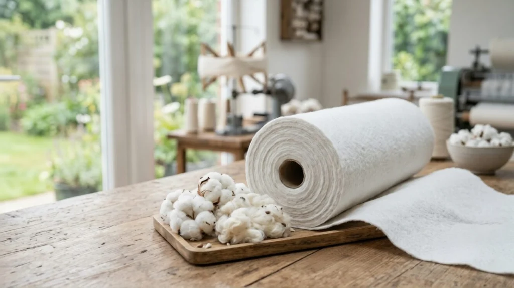 Organic cotton spunlace nonwoven fabric roll for hygiene and medical use