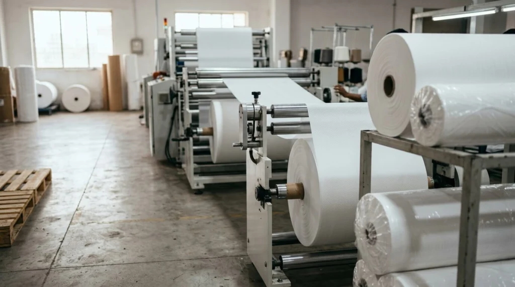 Disposable bedsheet raw material made from hospital grade spunbond nonwoven fabric in India