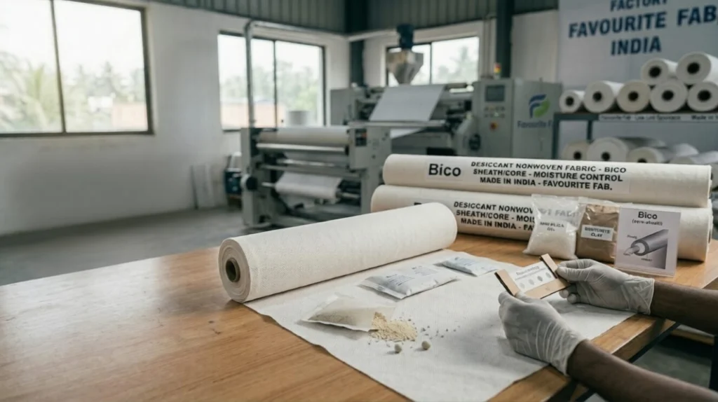 Desiccant nonwoven fabric roll for moisture control packaging by Favourite Fab India