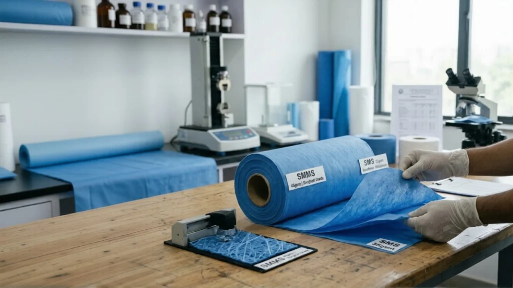 Surgical gown raw material SMS SMMS nonwoven fabric supplier India