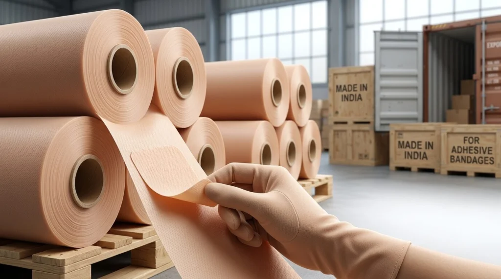 Adhesive bandage raw material supplier India medical grade nonwoven fabric and PE film