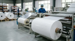 Spunlace nonwoven laminated with PE film for hygiene and medical applications