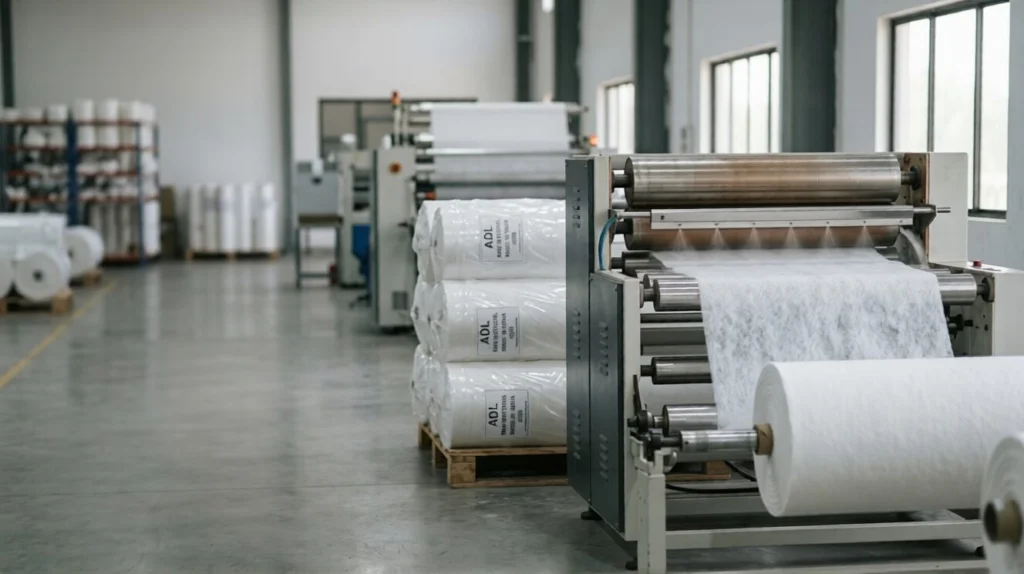 Hot air through bonded nonwoven fabric ADL raw material supplier India