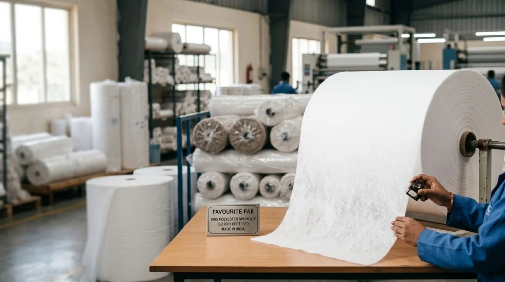 100% Polyester Spunlace Nonwoven Fabric roll for industrial and hygiene use