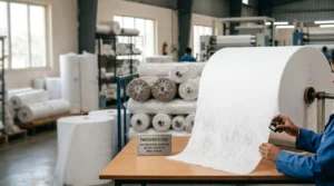 100% Polyester Spunlace Nonwoven Fabric roll for industrial and hygiene use