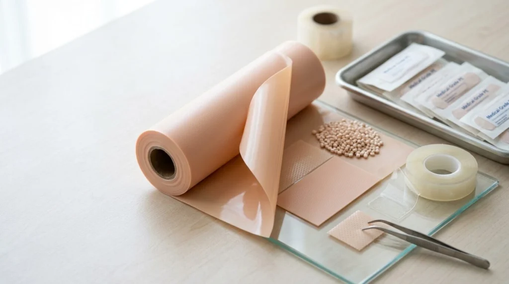 PE film and adhesive tape components used in bandage raw material for medical dressing applications