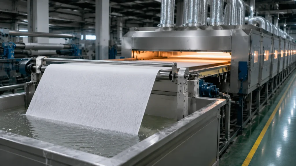 Chemical Bonded Nonwoven Fabric Saturation Spray Process — wholesale supplier India