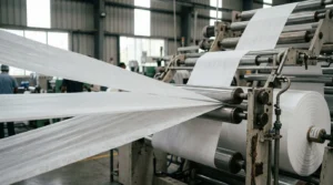SMS nonwoven fabric manufacturer in India producing spunbond meltblown spunbond fabric rolls for medical, hygiene, filtration, and surgical applications.