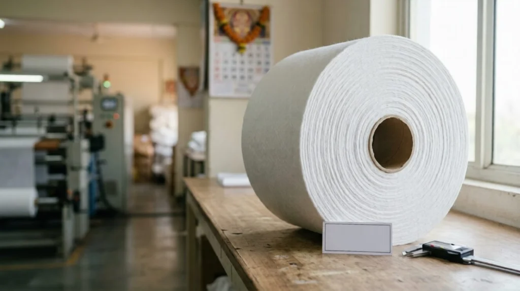 Meltblown nonwoven fabric manufacturer in India producing filter-grade fabric with BFE greater than or equal to 95% for medical masks, air filtration, and hygiene applications.