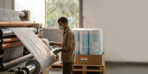 Breathable roofing underlayment nonwoven membrane roll manufactured in India for waterproof roofing, moisture control, and durable construction applications.