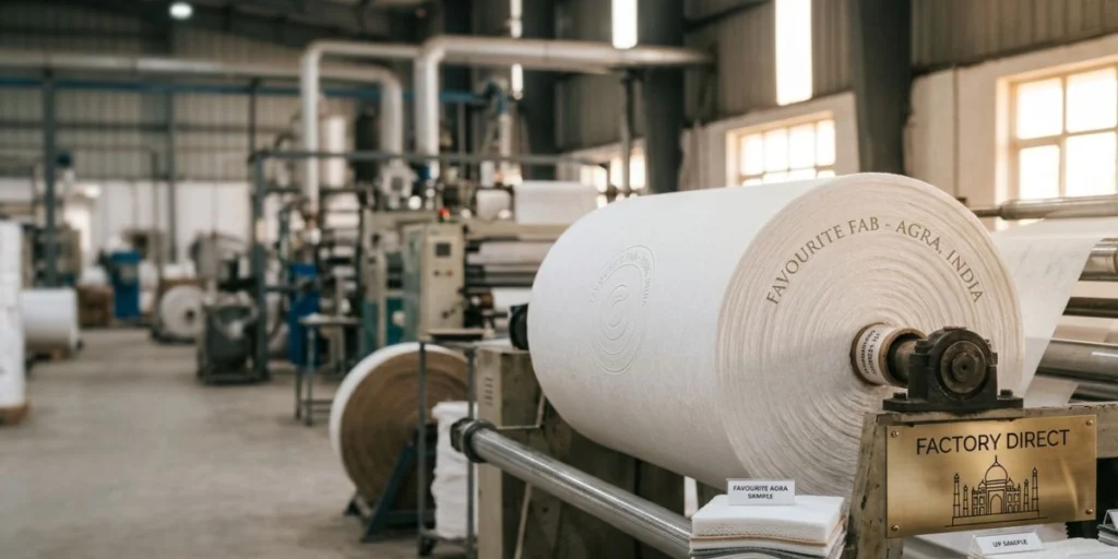 Nonwoven fabric manufacturer in Agra offering factory direct supply of spunbond, spunlace, SMS, and customized nonwoven fabric solutions by Favourite Fab .