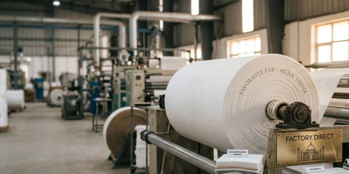 Nonwoven fabric manufacturer in Agra offering factory direct supply of spunbond, spunlace, SMS, and customized nonwoven fabric solutions by Favourite Fab .