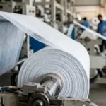 SMS composite nonwoven fabric structure showing spunbond and meltblown layers for medical, hygiene, and industrial applications manufactured in India.