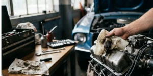 Spunlace nonwoven fabric designed for automotive wipes with oil-resistant surface, high durability, and strong absorbency for industrial and vehicle cleaning applications.