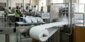 IPA wipes nonwoven fabric roll made from isopropyl alcohol compatible spunlace material for medical, electronics, and industrial cleaning applications in India.