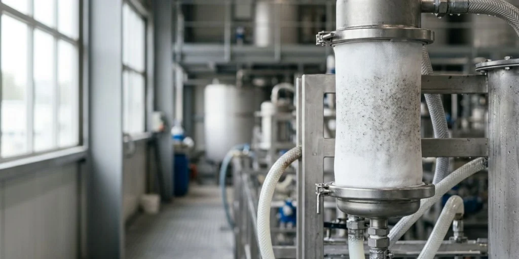 PTFE membrane nonwoven filter cloth designed for industrial filtration applications with high chemical resistance and fine particle filtration performance.