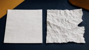 Carrier tissue paper intact versus normal tissue torn