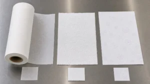 Carrier tissue, airlaid paper, and wrapping tissue samples compared